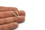 Silver Drop Charm, 8 Antique Silver Plated Brass Drop Connectors, Findings (26x11x1mm) D0409