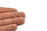 Silver Oval Charm, 24 Antique Silver Plated Brass Oval Connectors, Findings (24x14x0.8mm) BS 1863