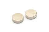 Silver Disc, 6 Antique Silver Plated Brass Round Discs, Industrial Beads, Findings (10x3mm) D0370