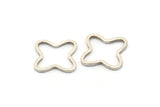 Silver Geometric Connector, 24 Antique Silver Plated Brass Windrose Findings (12x0.80mm) BS 2020