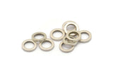 Silver Circle Connector, 24 Antique Silver Plated Brass Circle Connectors (9x1.5mm) D0547