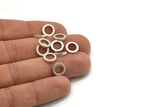 Silver Circle Connector, 24 Antique Silver Plated Brass Circle Connectors (9x1.5mm) D0547