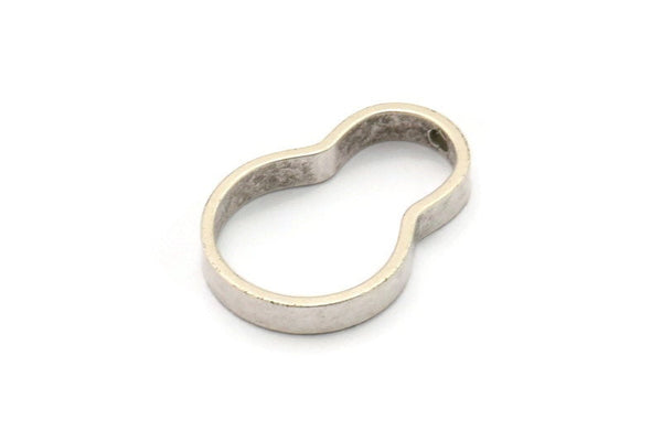 Silver Pear Finding, 6 Antique Silver Plated Brass Pear Charms, Earrings (20x14x9x3mm) BS 2181