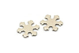 Silver Snowflake Blank, 12 Antique Silver Plated Brass Snowflake Blanks, Earrings, Findings (14x1mm) D0600