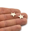 Silver Star Blank, 12 Antique Silver Plated Brass Star Blank, Findings (15x16x1mm) BS 1860