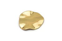 Gold Wavy Disc, 4 Gold Plated Brass Wavy Discs With 1 Hole, Findings (22mm) D0573
