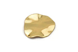 Gold Wavy Disc, 4 Gold Plated Brass Wavy Discs With 1 Hole, Findings (22mm) D0573
