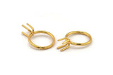 Claw Ring Setting, Gold Plated Brass Claw Ring Blanks With 4 Claws For Natural Stones N0210
