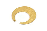 Hammered Moon Charm, Gold Plated Hammered Brass Crescent Moon Charm With 2 Holes, Pendant (45x44x14mm) N0199