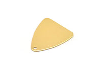 Gold Triangle Charm, 6 Gold Plated Brass Triangle Charms With 1 Hole, Findings (18x16mm) D009--N0670