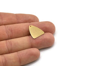 Gold Triangle Charm, 6 Gold Plated Brass Triangle Charms With 1 Hole, Findings (18x16mm) D009--N0670