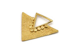Gold Triangle Charm, Gold Plated Brass Geometric Charm, Pendants, Findings (35x41x1mm) U068