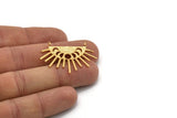 Moon Phases Charm, Gold Plated Brass Half Moon Charm With 2 Loops, Findings (38x26x1mm) E654