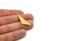 Gold Triangle Charm, 6 Gold Plated Brass Triangle Charms With 1 Loop, Pendants, Findings (40x12mm) D0589