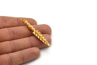Tribal Sword Pendant, Gold Plated Brass Sword Charm With 1 Loop, Skull Charms, Findings (59x10x6mm) N0193