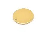 Gold Round Tag, 2 Gold Plated Brass Stamping Tags With 1 Hole, Charms, Findings (20x1mm) D0382--n0661