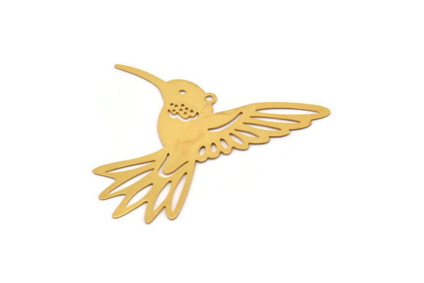 Gold Earring Charm, 2 Gold Plated Brass Bird Charms With 1 Loop, Pendants, Findings (43x38mm) E431
