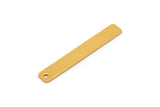 Tiny Rectangle Bar, 4 Gold Plated Brass Rectangle Stamping Blanks With 1 Hole, Charms, Necklace Finding (35x5x0.80mm) U031