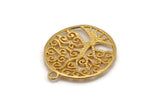 Gold Tree Charm, Gold Plated Brass Tree Charm With 1 Loop, Pendants, Findings (30x26mm) N1335