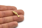 Gold Fish Charm, 2 Gold Plated Brass Koi Fish Charms With 1 Loop, Charms, Jewelry Supplies, Findings (27x8mm) N0422