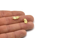 Gold Fish Charm, 4 Gold Plated Brass Gold Fish Charms With 1 Loop, Pendants, Jewelry Supplies, Findings (16x7mm) N0412