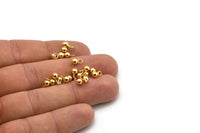 Gold Ball Charm, 8 Gold Plated Brass Ball Charms With 1 Loop, Findings (4mm) N0587