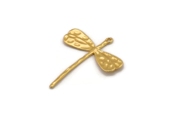 Altın Yusufçuk Tılsımı, 1 Halkalı 4 Altın Kaplama Pirinç Yusufçuk Tılsımı, Kolye Uçları, Küpe Aksesuarları (28x23 mm) N0537
