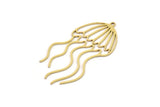 Brass Jellyfish Charm, 6 Raw Brass Jellyfish Charms With 1 Loop, Charm Pendants (43x21x0.60mm) SMP0977 A5324