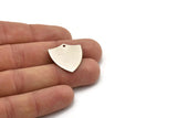 Silver Shield Charm, 4 Antique Silver Plated Brass Charm With 1 Hole, Findings (24x22x0.80mm) D0378