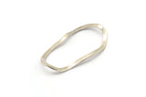 Silver Oval Connector, 8 Antique Silver Plated Brass Wavy Oval Connectors, Findings (35x19x0.80mm) D0780