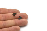 Black Heart Blank, 24 Oxidized Black Brass Heart Stamping Blanks, Findings (11x8x1mm) M705