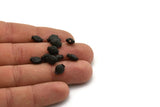 Black Spacer Bead, 12 Oxidized Black Brass Floral Spacer Beads, Findings (6x8mm) N0254