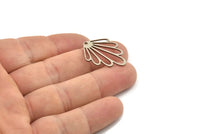 Steel Leaf Charm, 8 Stainless Steel Leaf Charms With 1 Hole, Charm Pendants (27.5x20x0.80mm) SMP1129