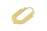 Brass Oval Charm, 4 Raw Brass Oval Charms With 1 Loop, Earring Charms (40x24x0.80mm) SMP1035 A6891