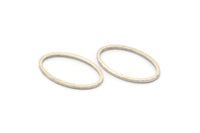 Gümüş Oval Konnektör, 12 Antik Gümüş Kaplamalı Pirinç Oval Konnektör, Bulgular (24x14x1mm) D0540