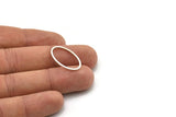 Gümüş Oval Konnektör, 12 Antik Gümüş Kaplamalı Pirinç Oval Konnektör, Bulgular (24x14x1mm) D0540