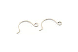 Silver Earring Wires, 24 Antique Silver Plated Brass Earring Wires With 1 Loop, Findings (11x22x0.6mm) BS 2303