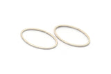 Silver Oval Charm, 24 Antique Silver Plated Brass Oval Connectors, Findings (24x14x0.8mm) BS 1863