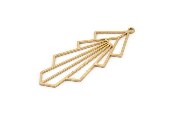 Brass Diamond Charm, 4 Raw Brass Diamond Shaped Charms With 1 Loop, Pendant Findings (44x16x0.80mm) SMP1106 A6281