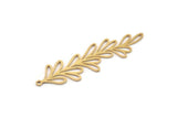Brass Leaf Charm, 6 Raw Brass Branch Charms With 1 Loop, Charm Pendants, Findings (53x14x0.80mm) SMP1110 A5462