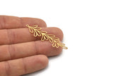 Brass Leaf Charm, 6 Raw Brass Branch Charms With 1 Loop, Charm Pendants, Findings (53x14x0.80mm) SMP1110 A5462