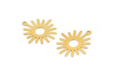 Gold Sun Charm, 8 Gold Plated Brass Sun Charms With 1 Loop (22x24mm) A0782
