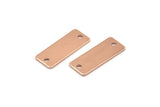 Rose Gold Rectangle Bar, 6 Rose Gold Plated Brass Rectangle Stamping Blanks with 2 Holes (20x8x0.80mm) A0813 Q0845
