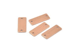 Rose Gold Rectangle Bar, 6 Rose Gold Plated Brass Rectangle Stamping Blanks with 2 Holes (20x8x0.80mm) A0813 Q0845