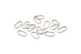 Silver Oval Charm, 24 Antique Silver Plated Brass Oval Connectors (12x6mm) Bs 1171 N0582