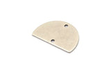 Semi Circle Charm, 8 Antique Silver Plated Brass Half Moon Connectors With 2 Holes (22x14x0.80mm) M478