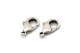 Silver Parrot Clasp, 4 Antique Silver Plated Brass Lobster Claw Clasps (23x13mm) Bs-1182--n0589