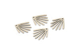 Silver Fringed Charm, 12 Antique Silver Plated Brass Fringed Charms With 1 Hole (17x15x0.60mm) A3194