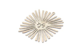Silver Sun Charm, 2 Antique Silver Plated Brass Sun Charms With 1 Loop, Findings (36x34x0.60mm) A3837