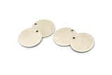 Silver Round Tag, 4 Antique Silver Plated Brass Stamping Tags, Round Charms With 1 Hole (20x1mm) D0382--n0661